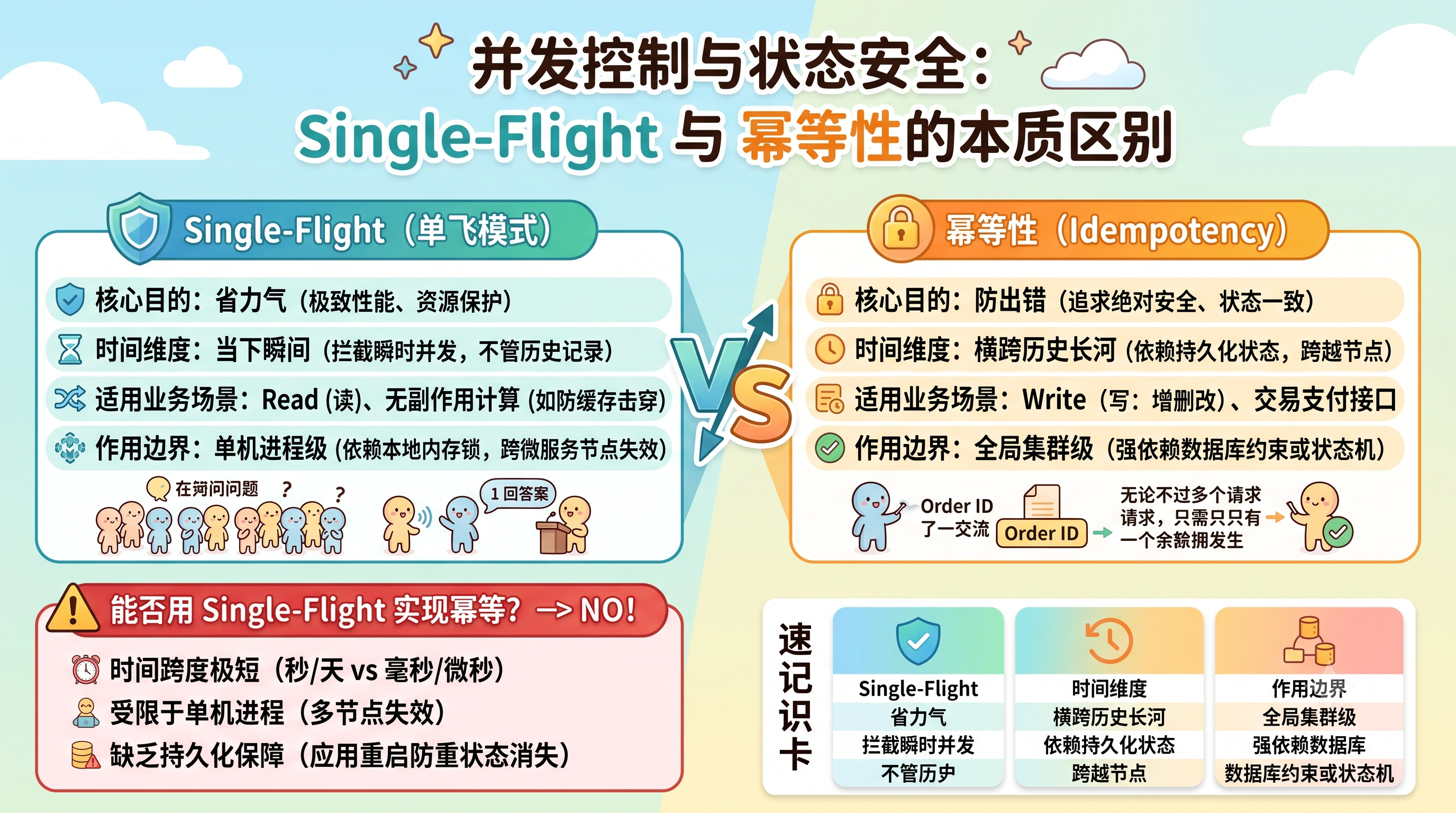 并发控制与状态安全:Single-Flight 与幂等性的本质区别